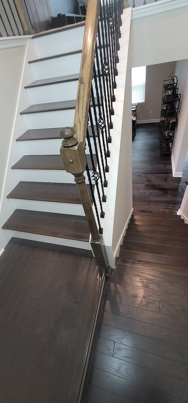 Engineered wood staircase flooring project